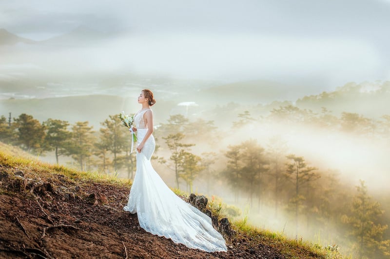 Bride in a fairytale wedding